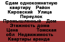 Сдам однокомнатную квартиру › Район ­ Кировский › Улица ­ Переулок Промышленный › Дом ­ 9 › Этажность дома ­ 5 › Цена ­ 8 500 - Томская обл. Недвижимость » Квартиры аренда   